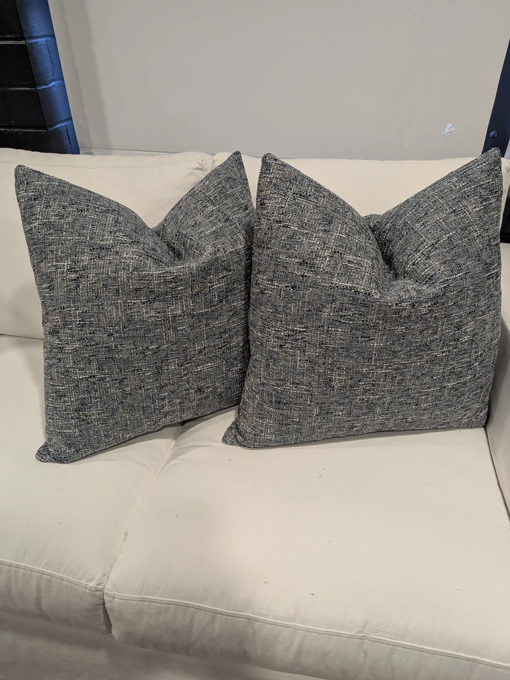 Blue Textured Throw Pillow Pair - Home Accents Covers Only